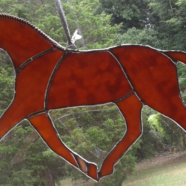 Stained Glass Paint Horse Jumper Sun Catcher Water Oak Glass Art